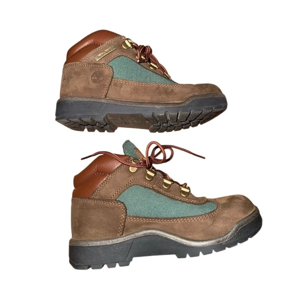 Timberland Boys Field Boots Size 5 Brown‎ Leather Hiking Outdoor durable